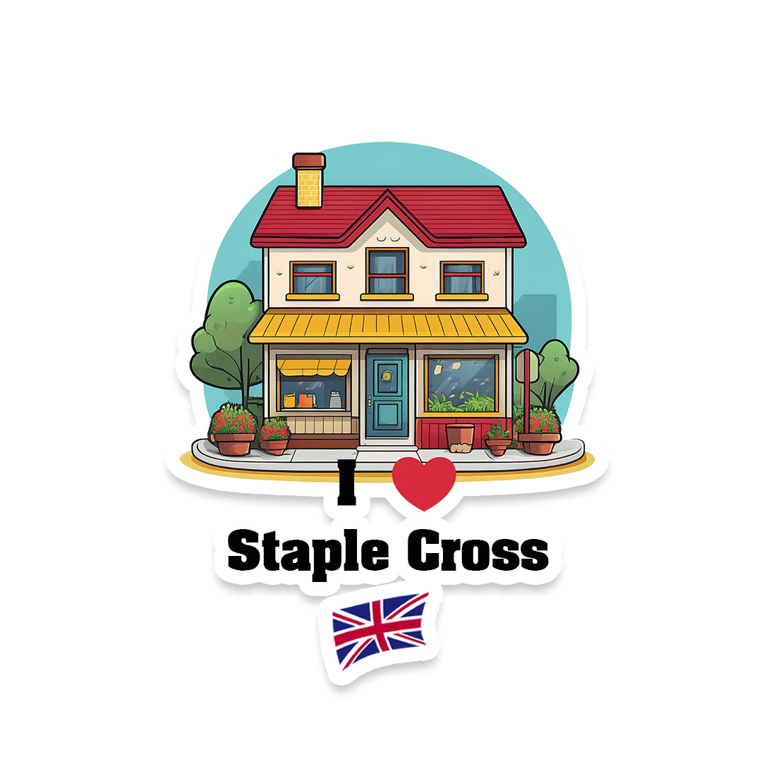 Staple Cross Sticker