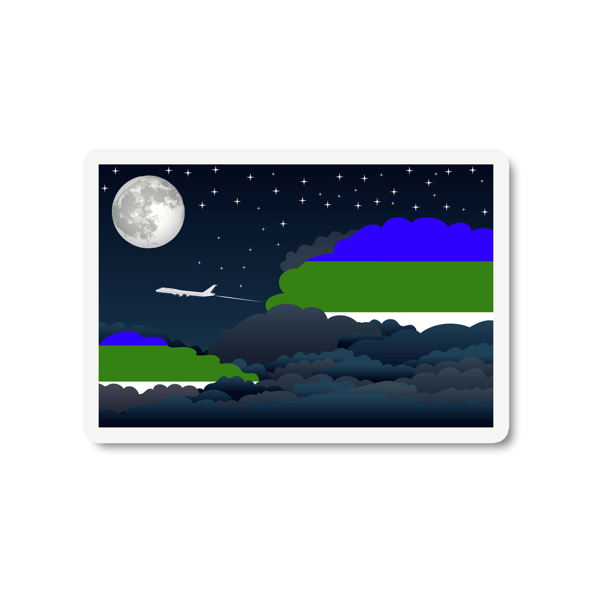 Komi Flags Night Clouds Sticker