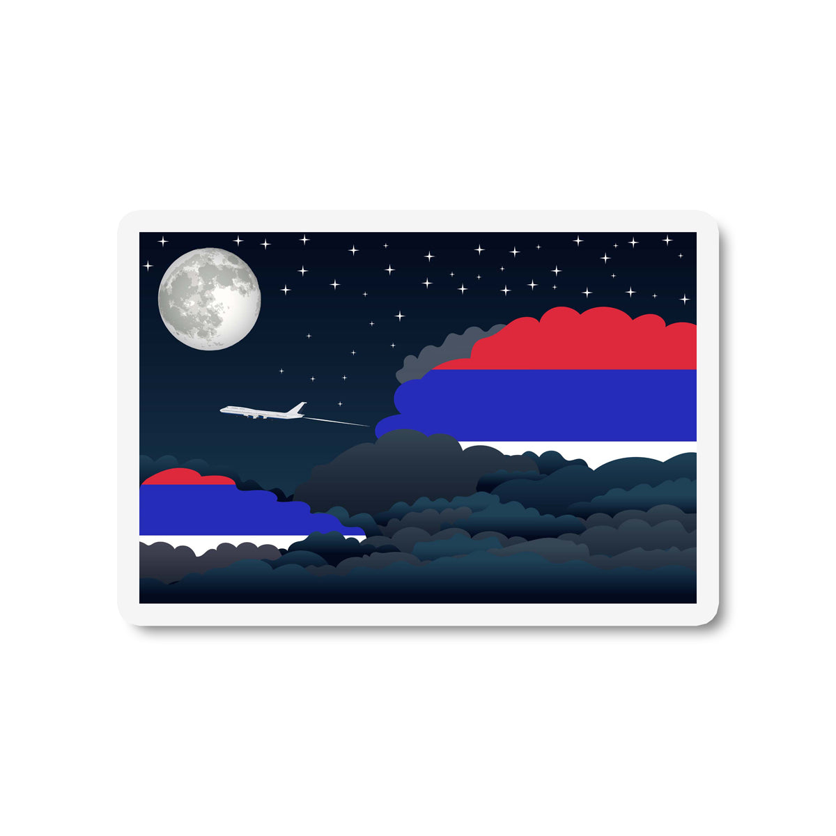 Republika Srpska Flags Night Clouds Sticker