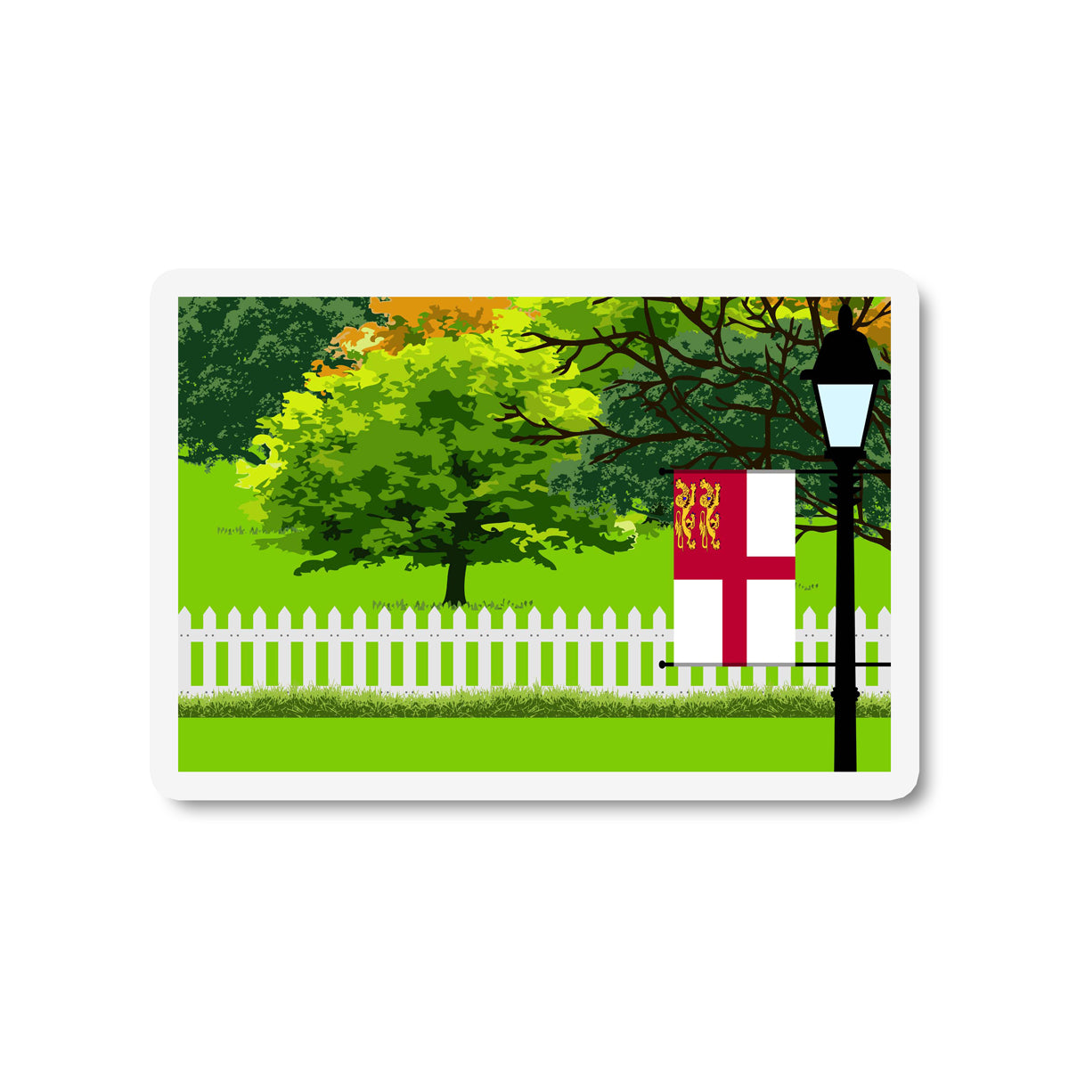 Sark Flag Trees and Street Lamp Sticker