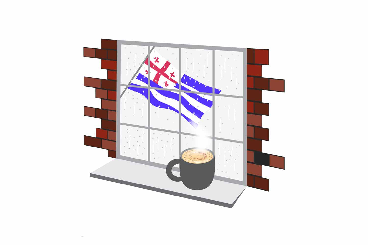 Ajaria Coffee Rain Window Sticker