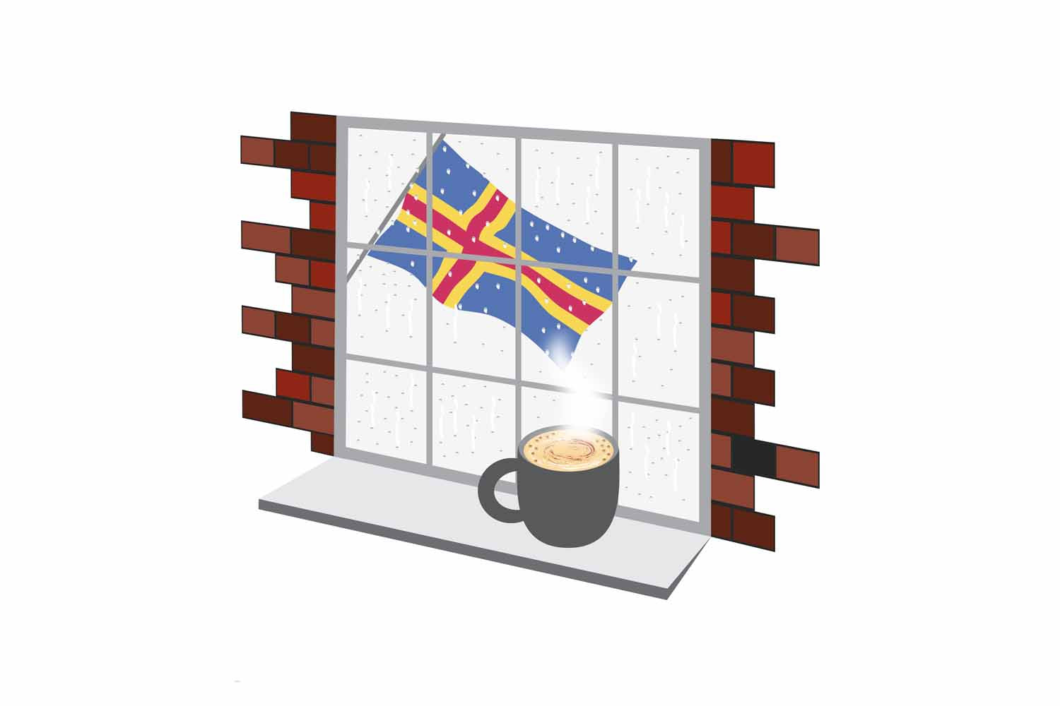 Aland Coffee Rain Window Sticker