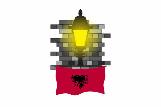 Albania Street Lamp Bricks Sticker