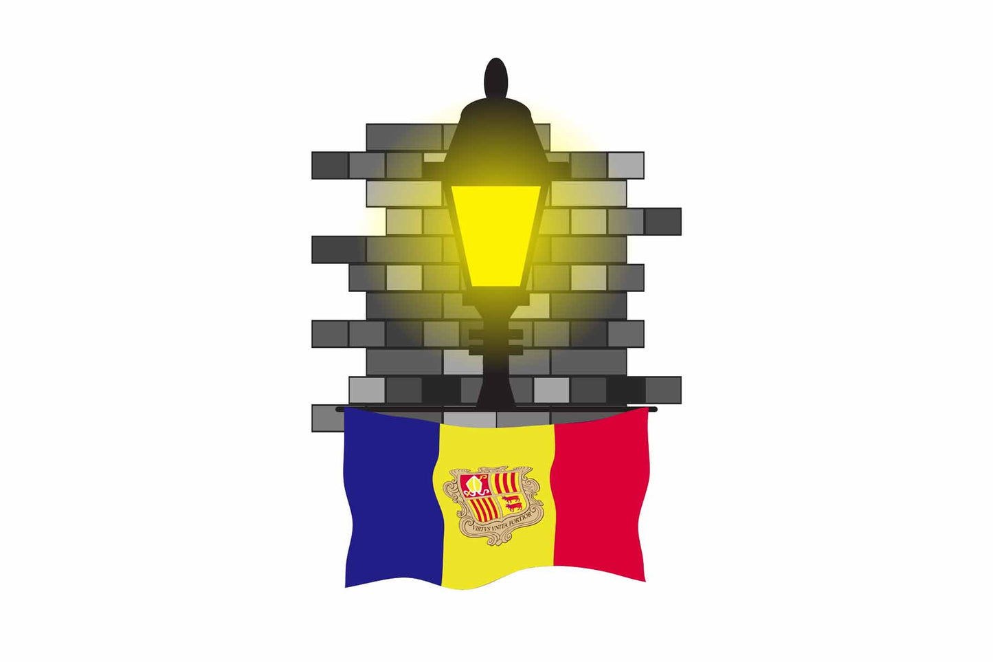 Andorra Street Lamp Bricks Sticker