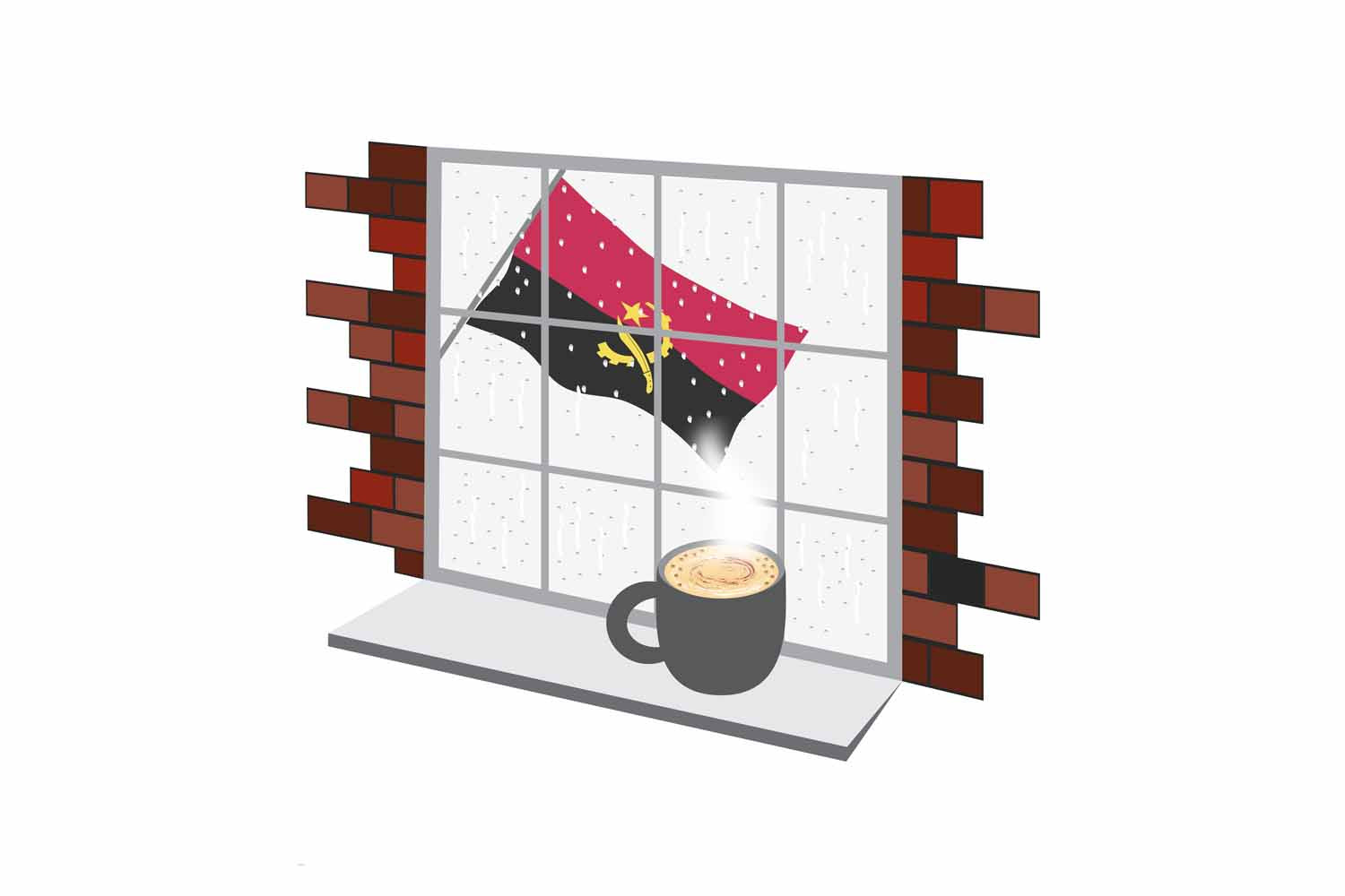 Angola Coffee Rain Window Sticker