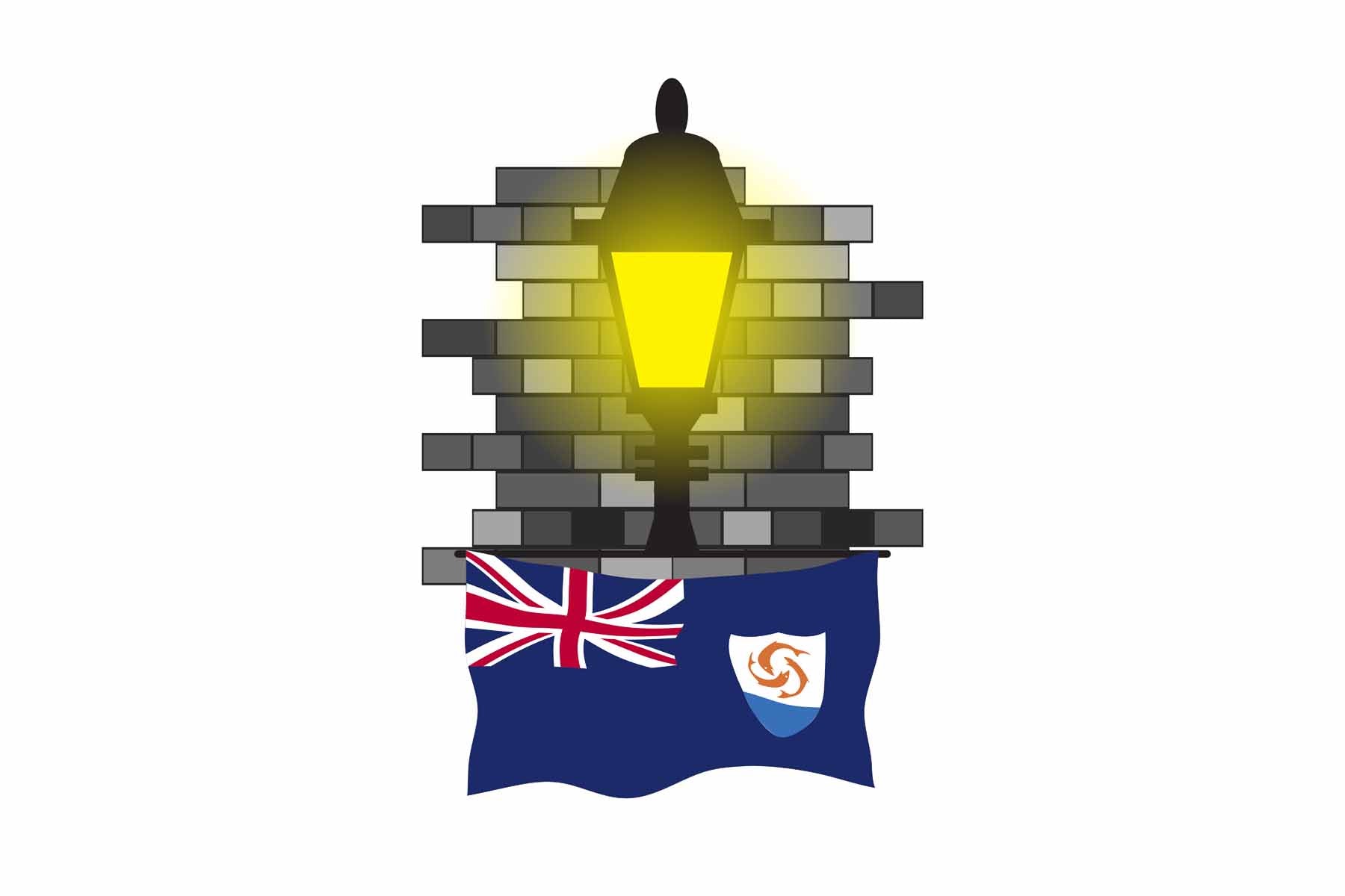 Anguilla Street Lamp Bricks Sticker