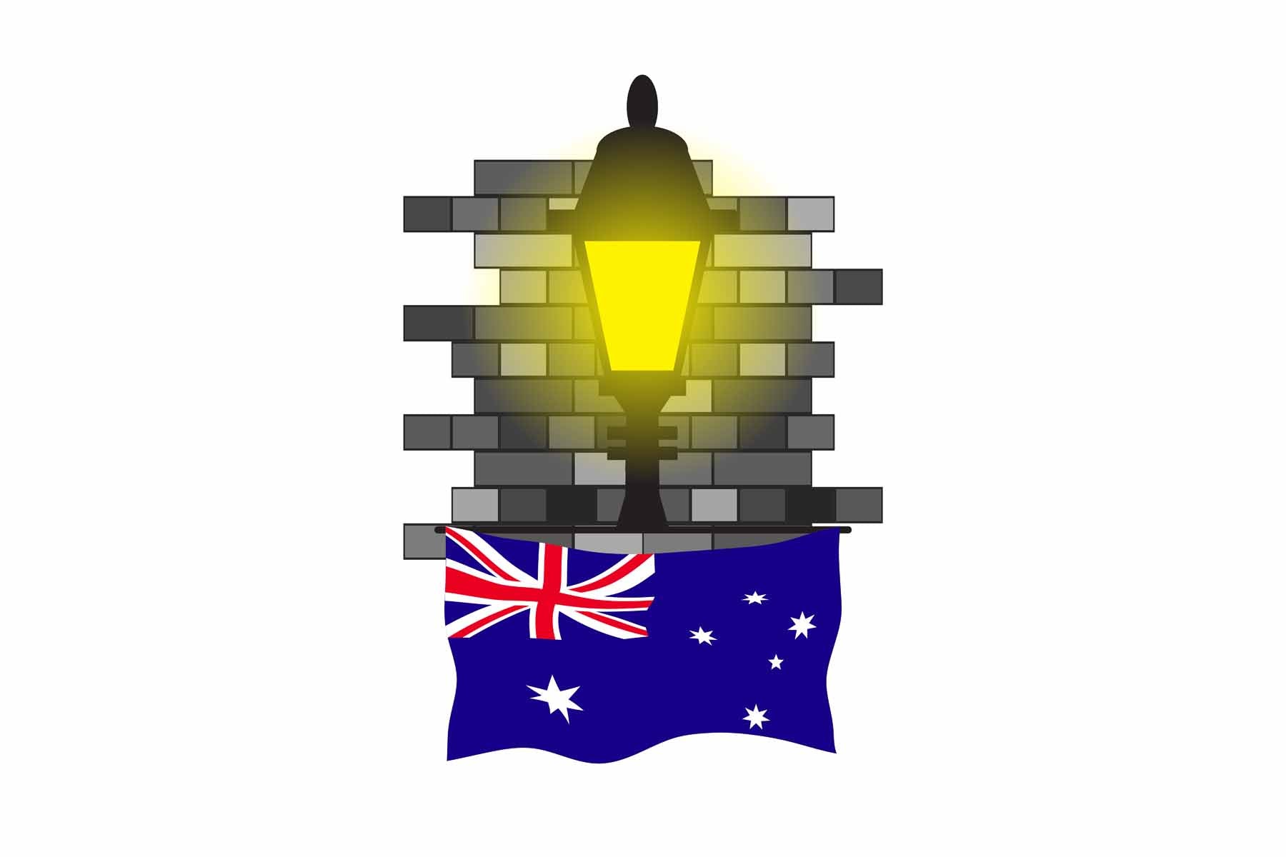 Australia Street Lamp Bricks Sticker