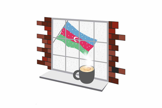 Azerbaijan Coffee Rain Window Sticker