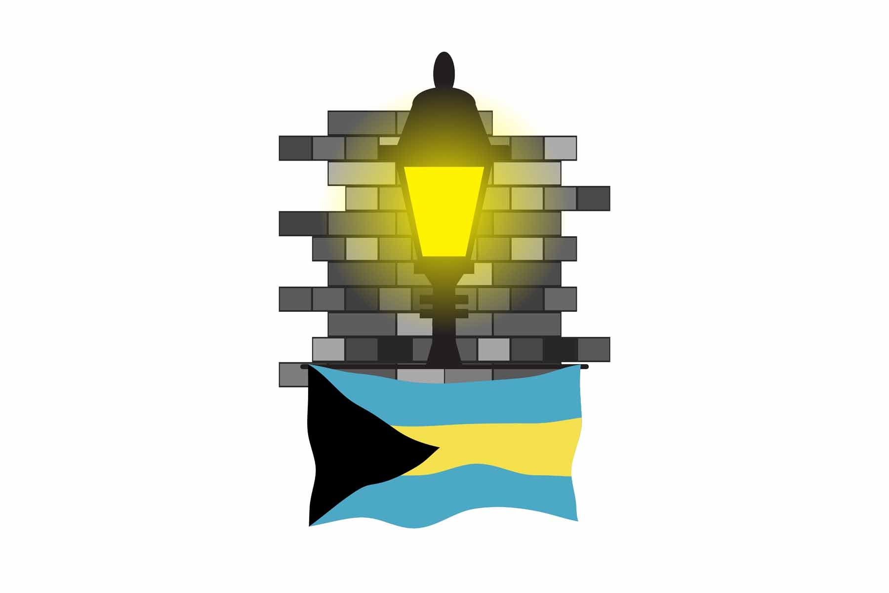 Bahamas Street Lamp Bricks Sticker