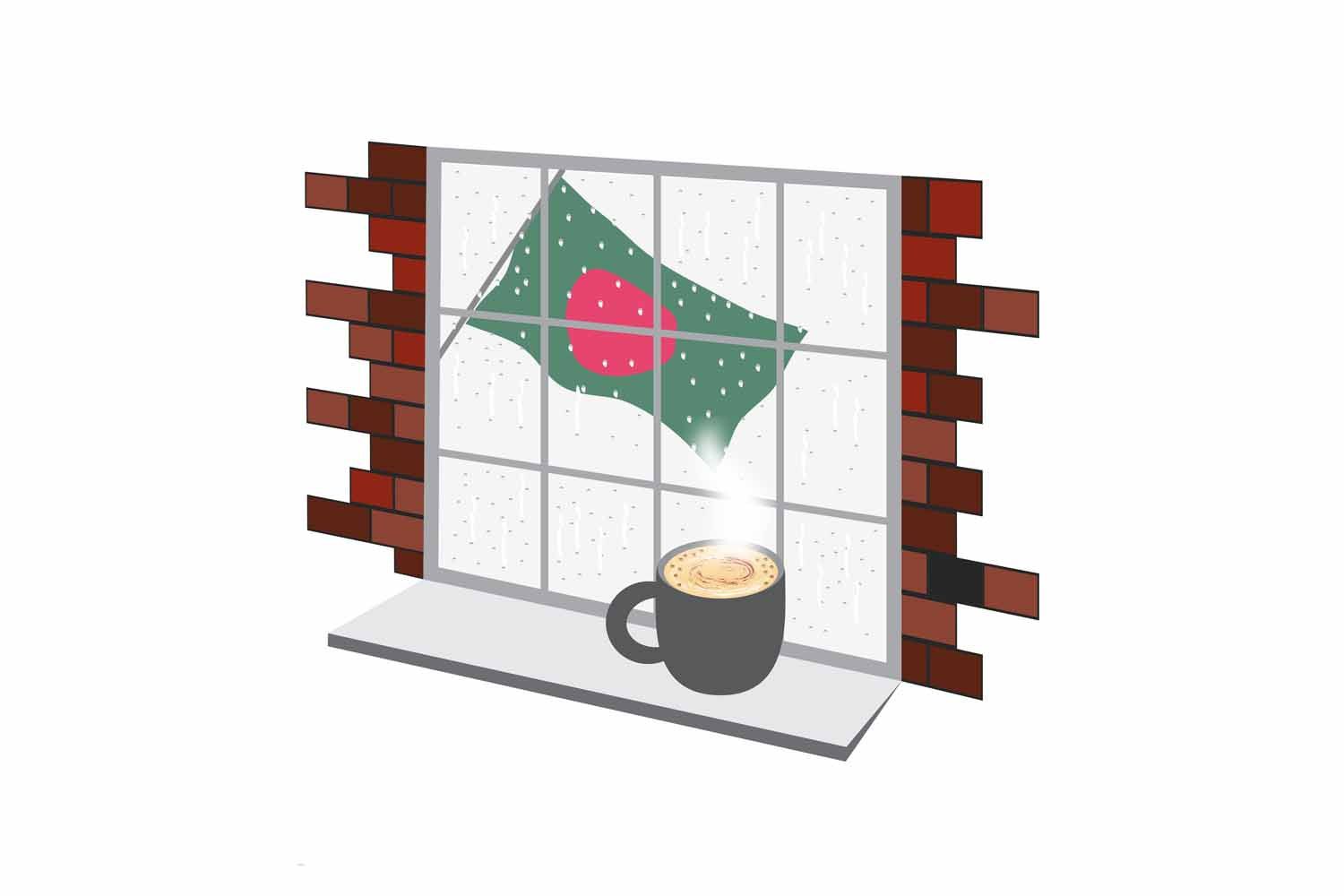 Bangladesh Coffee Rain Window Sticker