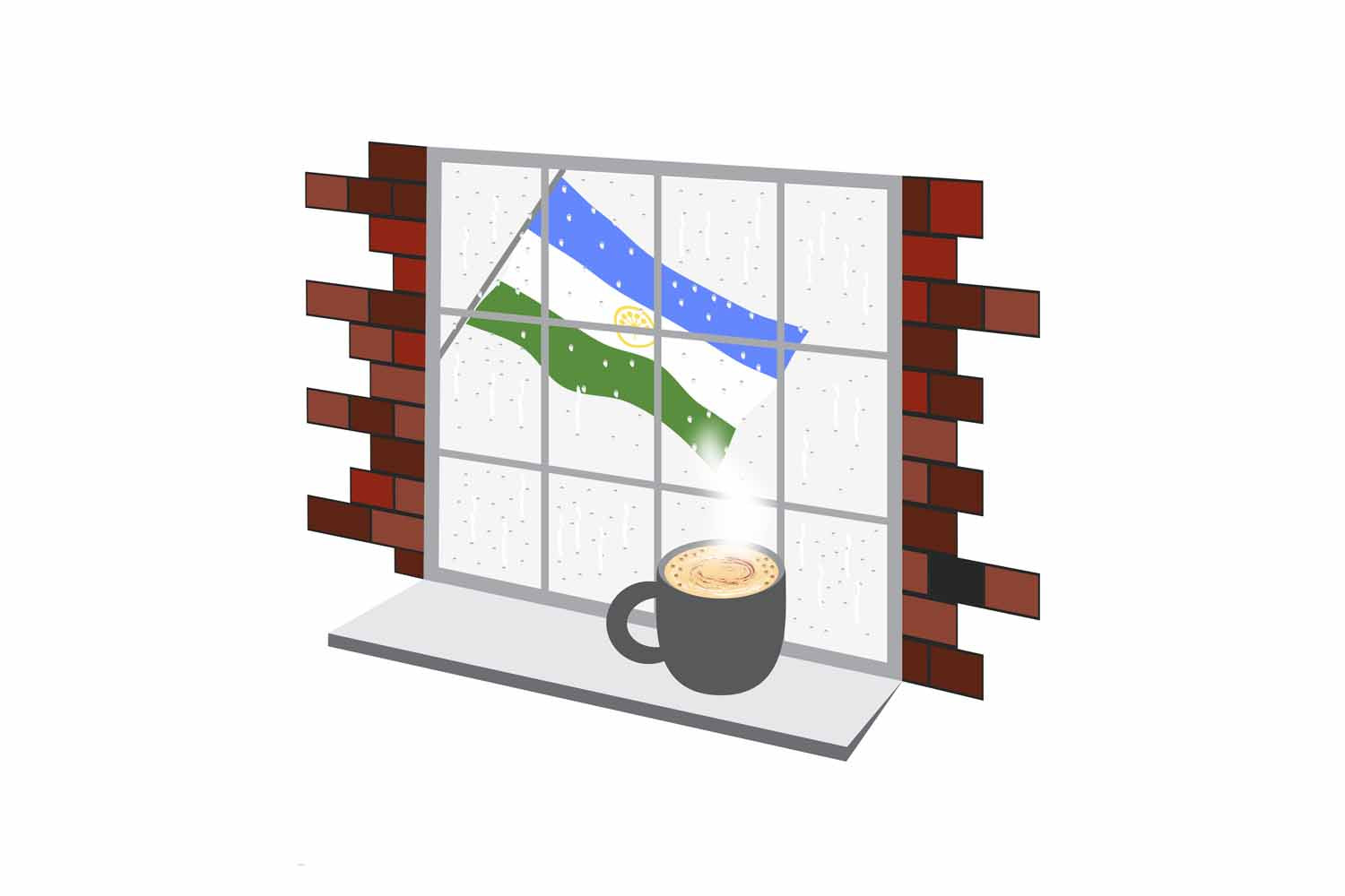 Bashkortostan Coffee Rain Window Sticker