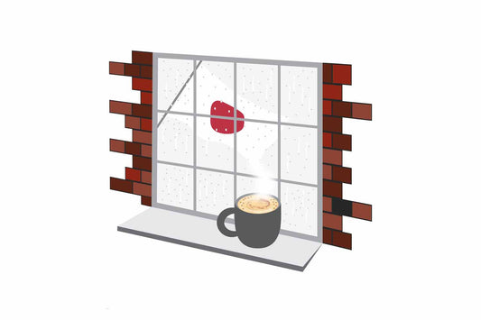 Japan Coffee Rain Window Sticker