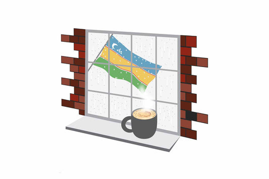 Karakalpakstan Coffee Rain Window Sticker