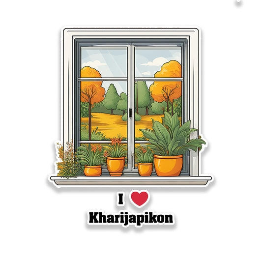 Kharijapikon Window White Plants Pots Sticker