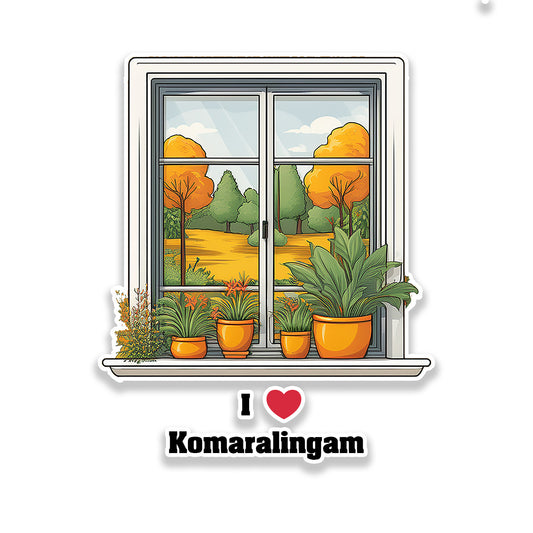 Komaralingam Window White Plants Pots Sticker