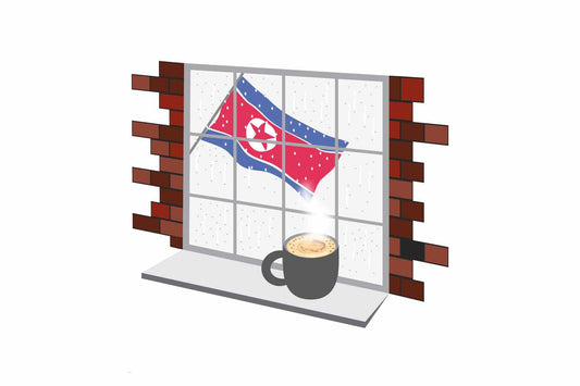 Korea North Coffee Rain Window Sticker