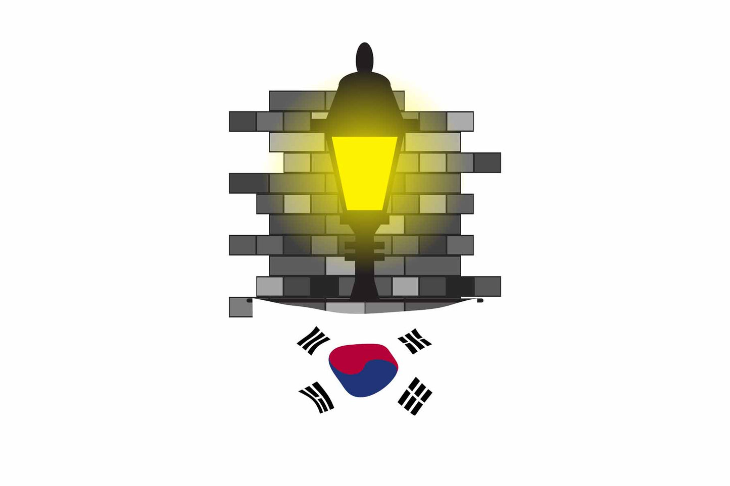 Korea South Street Lamp Bricks Sticker