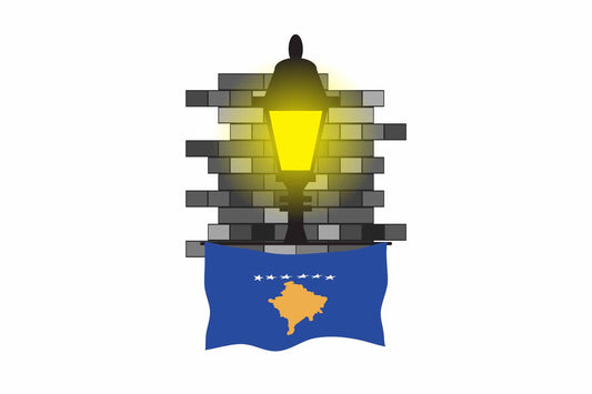 Kosovo Street Lamp Bricks Sticker