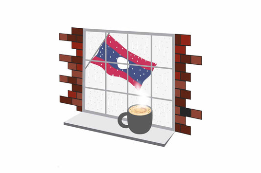 Laos Coffee Rain Window Sticker