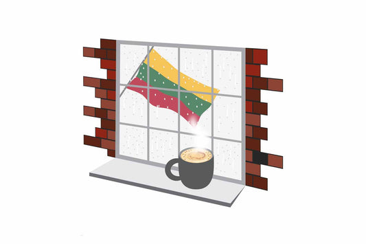 Lithuania Coffee Rain Window Sticker