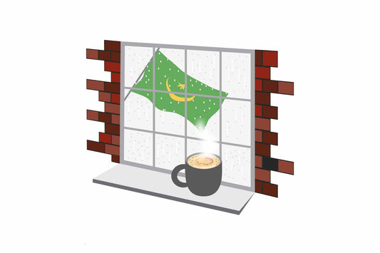 Mauritania Coffee Rain Window Sticker