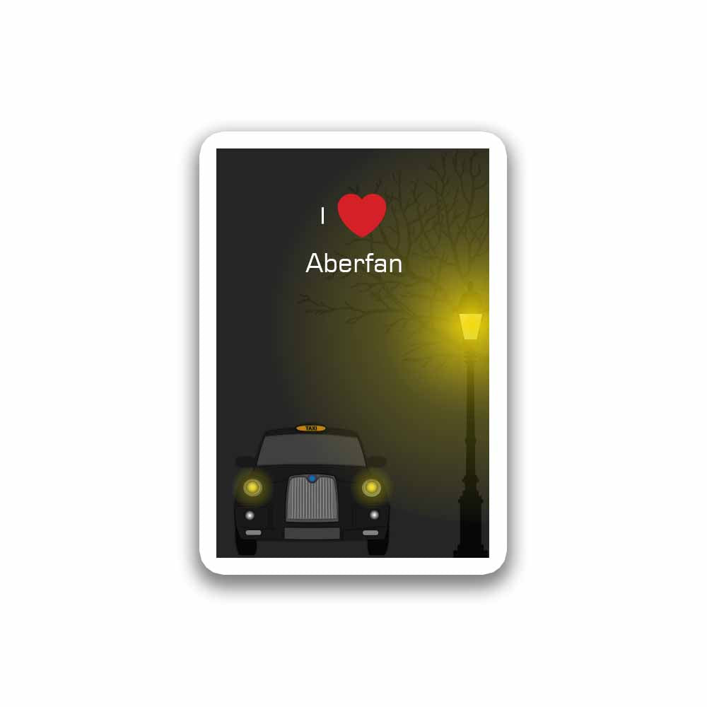 Aberfan Love Taxi Black Sticker