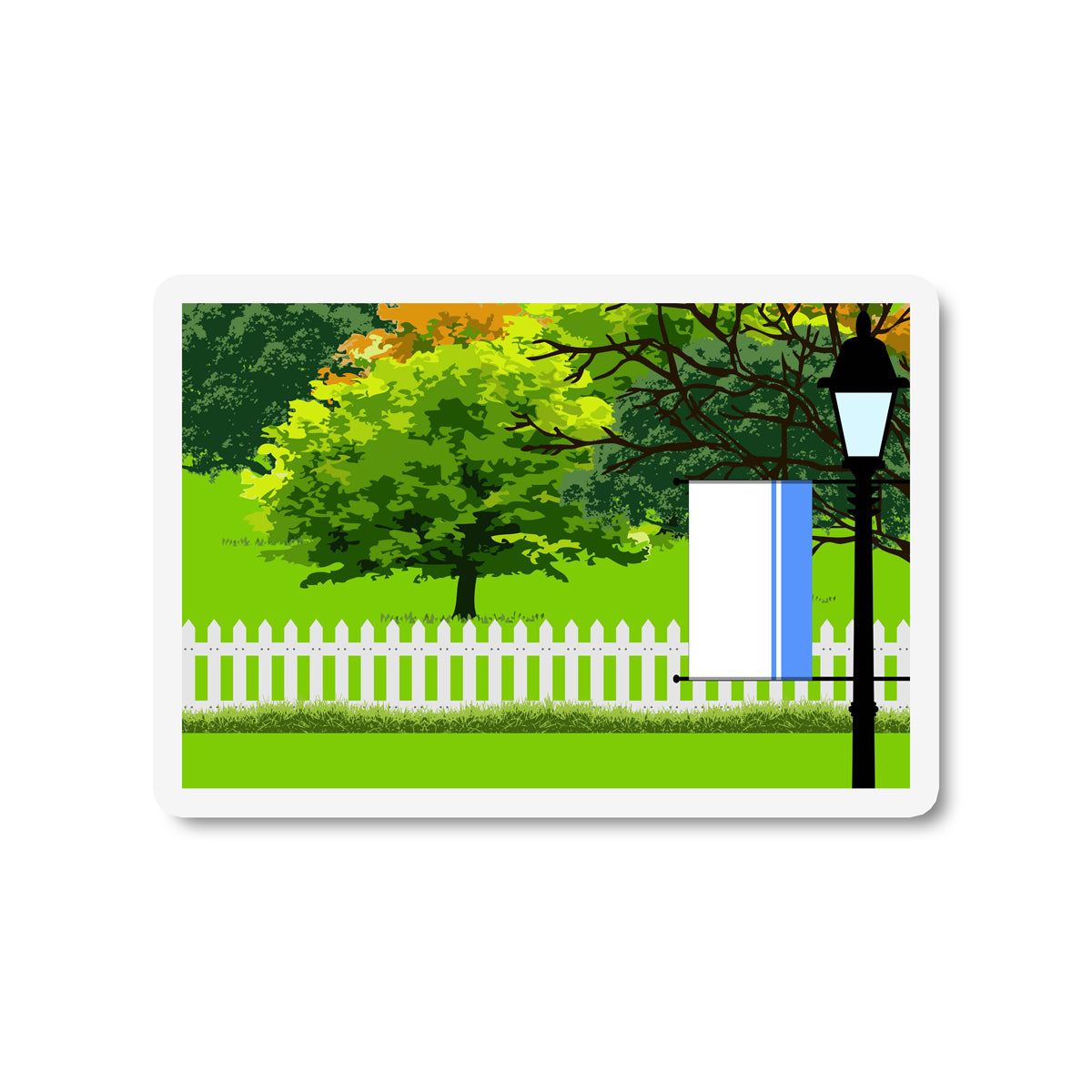 Altai Republic Flag Trees and Street Lamp Sticker