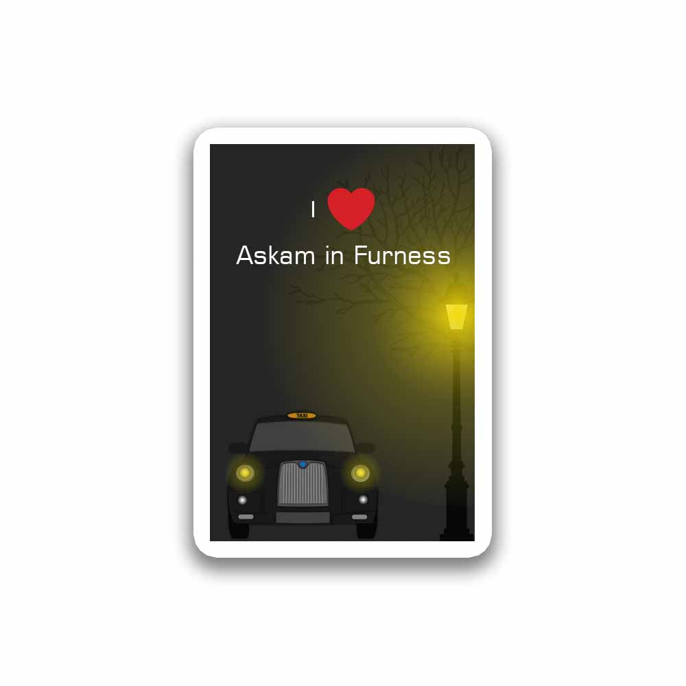 Askam in Furness Love Taxi Black Sticker