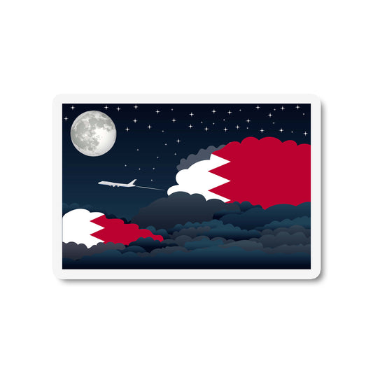 Bahrain Flags Night Clouds Sticker