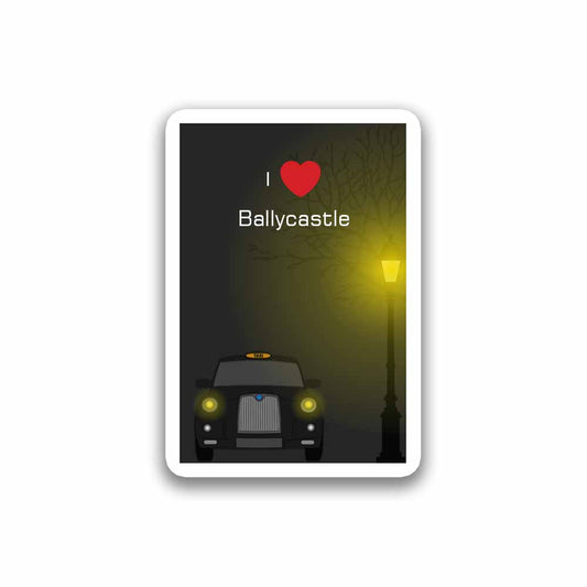 Ballycastle Love Taxi Black Sticker