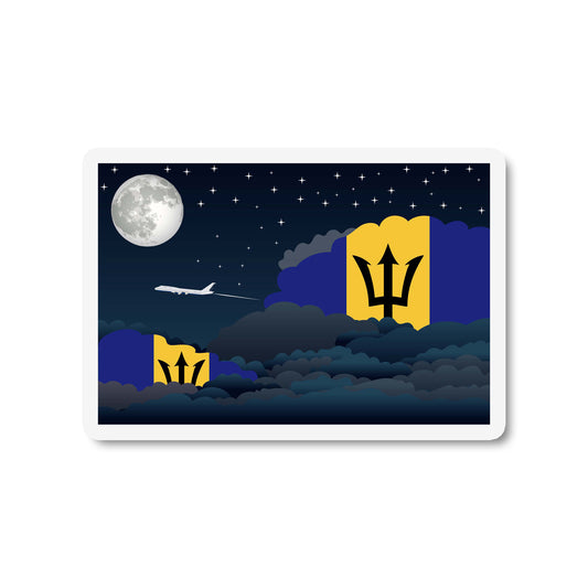 Barbados Flags Night Clouds Sticker