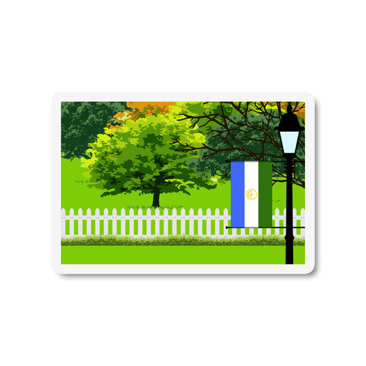 Bashkortostan Flag Trees and Street Lamp Sticker