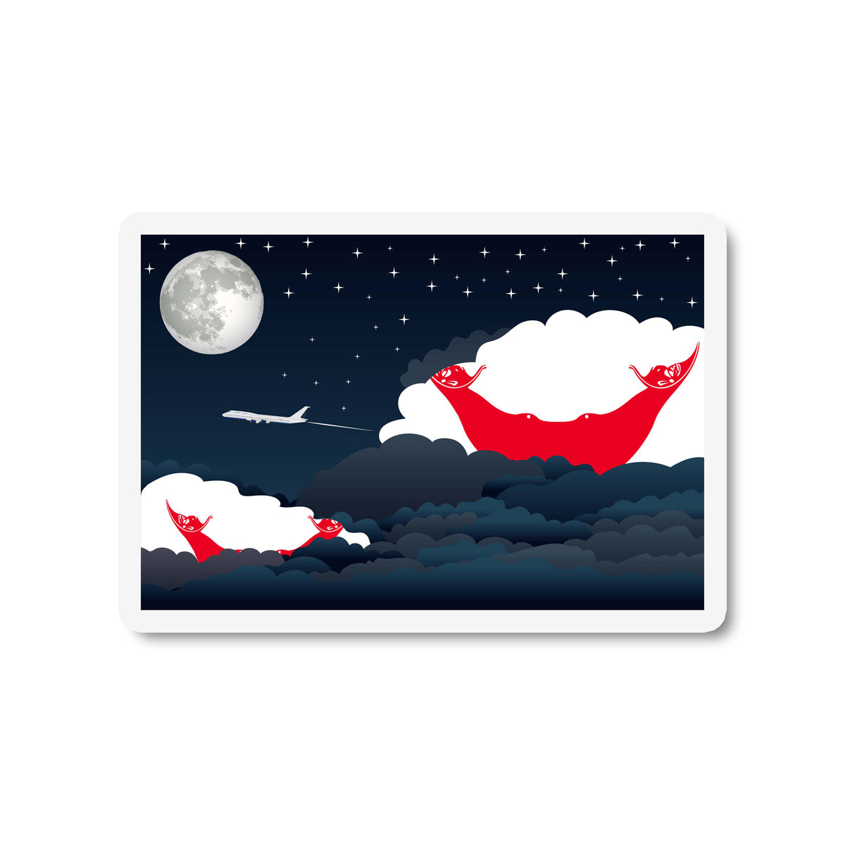 Easter Island Rapa Nui Flags Night Clouds Sticker