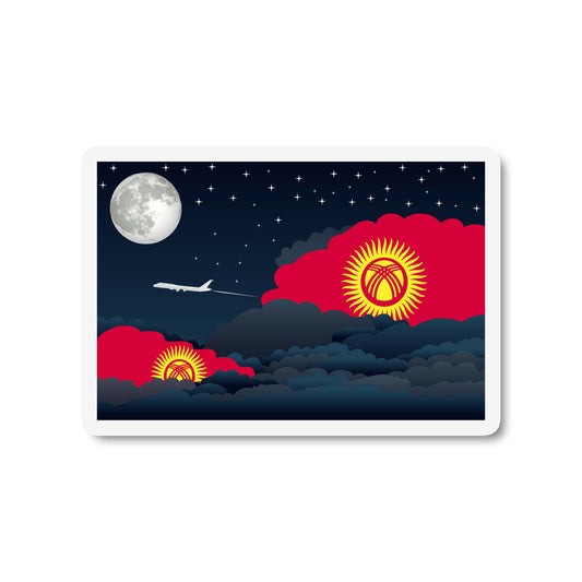 Kyrgyzstan Flags Night Clouds Sticker
