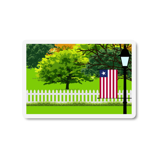 Liberia Flag Trees and Street Lamp Sticker