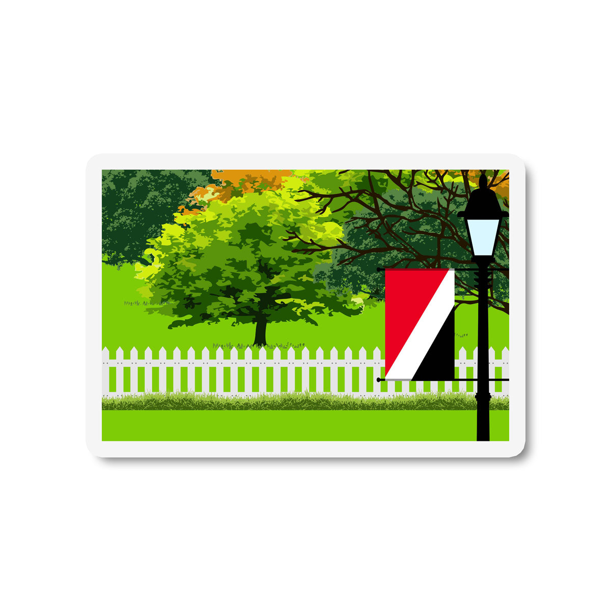 Sealand Principality of Flag Trees and Street Lamp Sticker