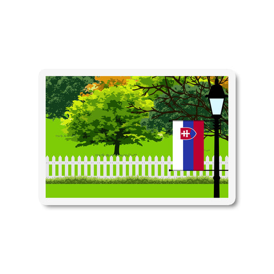 Slovakia Flag Trees and Street Lamp Sticker