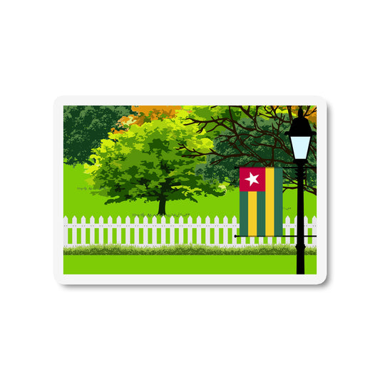 Togo Flag Trees and Street Lamp Sticker