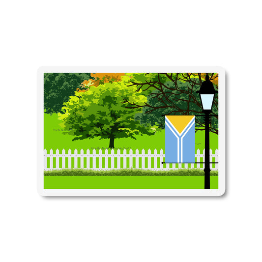 Tuva Flag Trees and Street Lamp Sticker