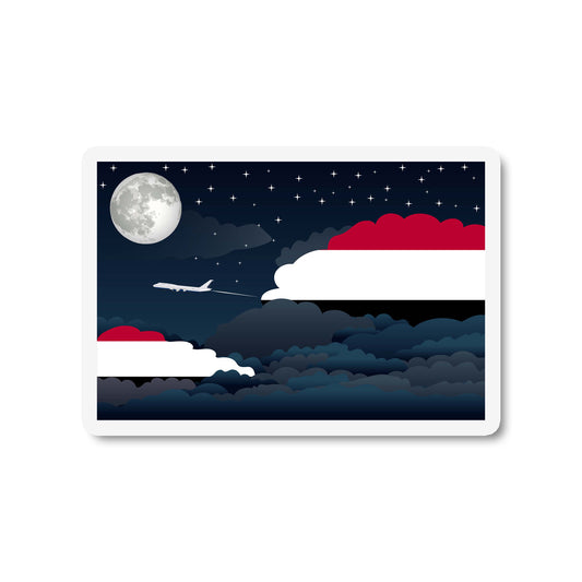 Yemen Flags Night Clouds Sticker