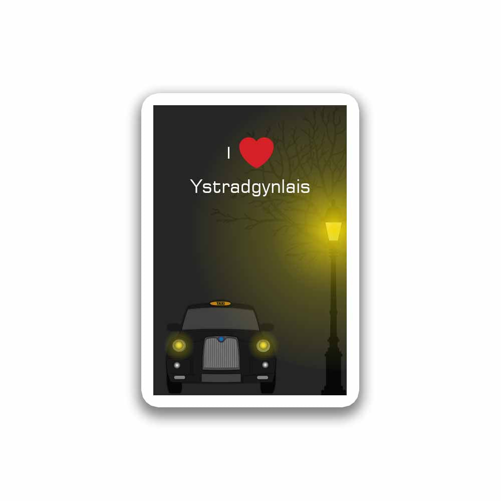 Ystradgynlais Love Taxi Black Sticker